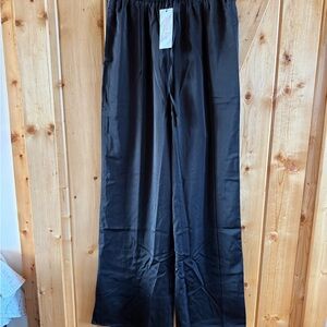 Elegant Black Women's Pants with rhinestone racer on sides